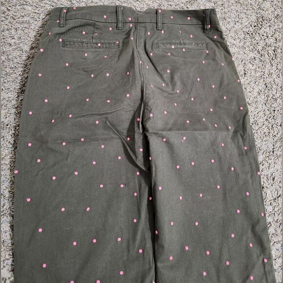 Boden Cropped Polka Dot Trouser Pants Green size 4 - Picture 7 of 12